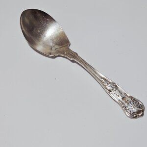 English King International Silverplate Spoon 6" vtg USN Captains USA Navy flatwa